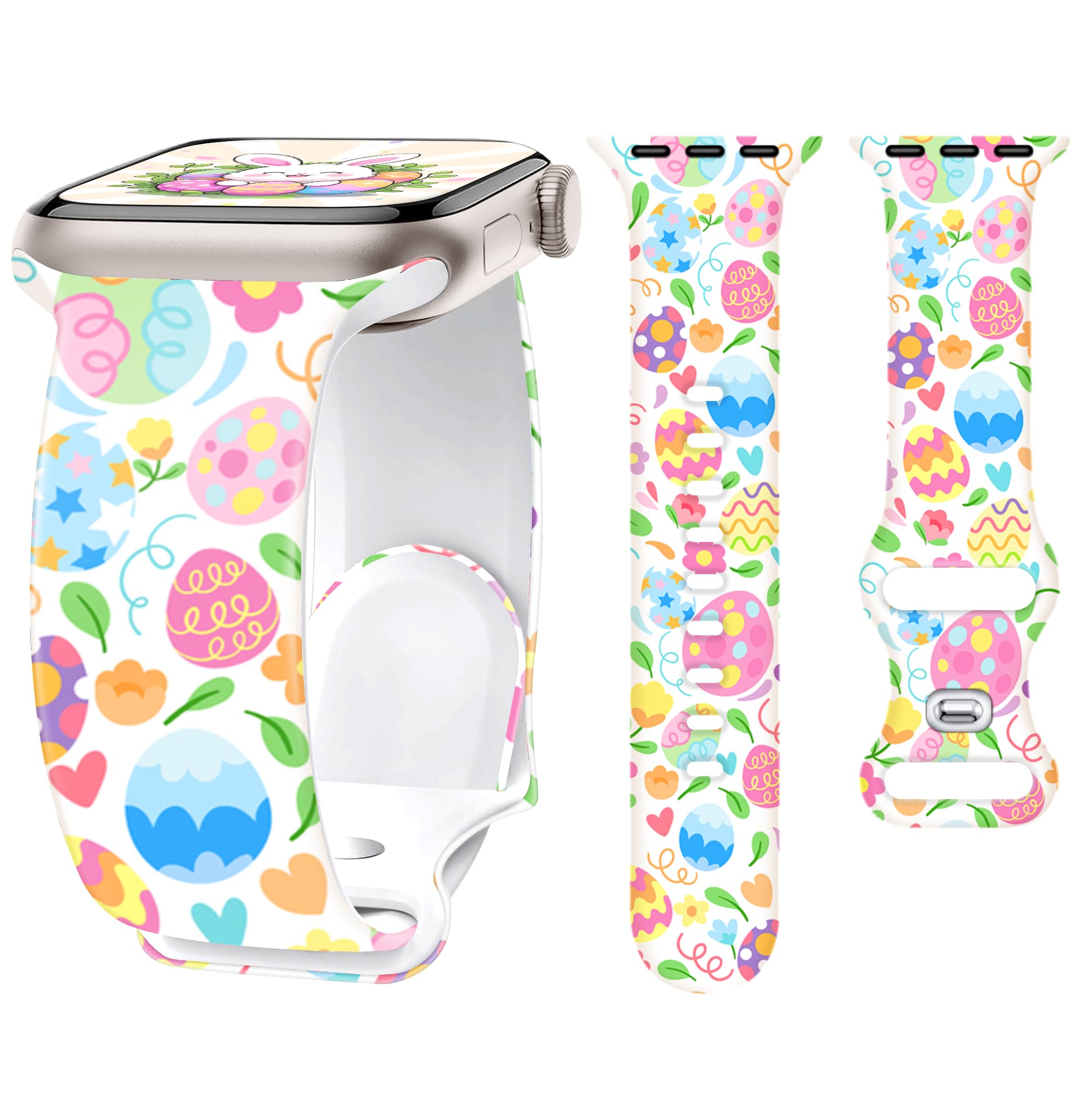 G-ficu Cute Apple Watch Bands 40mm 41mm 42mm(S11/10) 38mm for Women, Designer Silicone iWatch Bands for Women Series 11 10 9 8 7 SE 6 5 4 3 Holiday