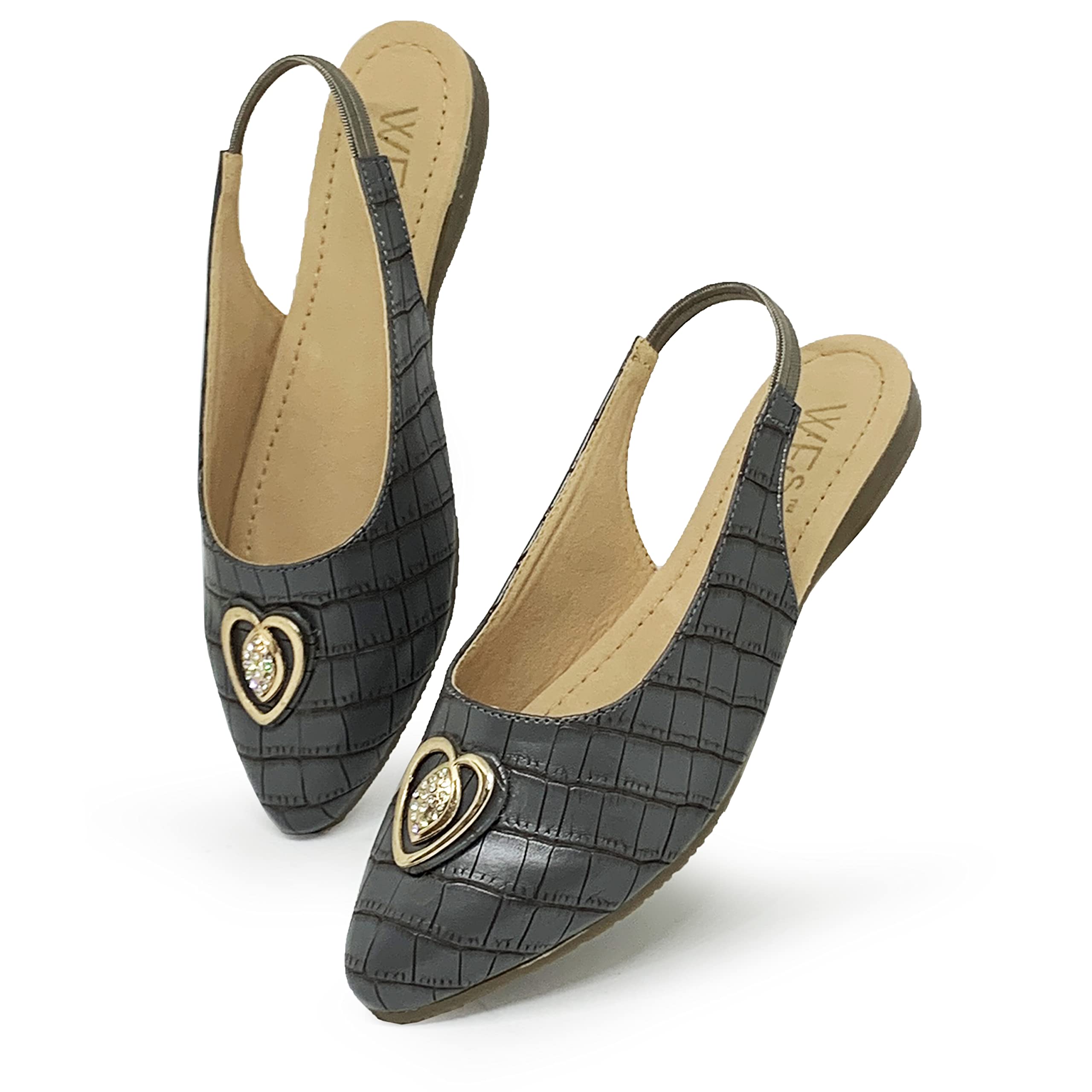 WFS Women Flat Bellies Sandal,Dark Grey,37 (B0BDS3SKNH) Amazon Price History, Amazon Price Tracker