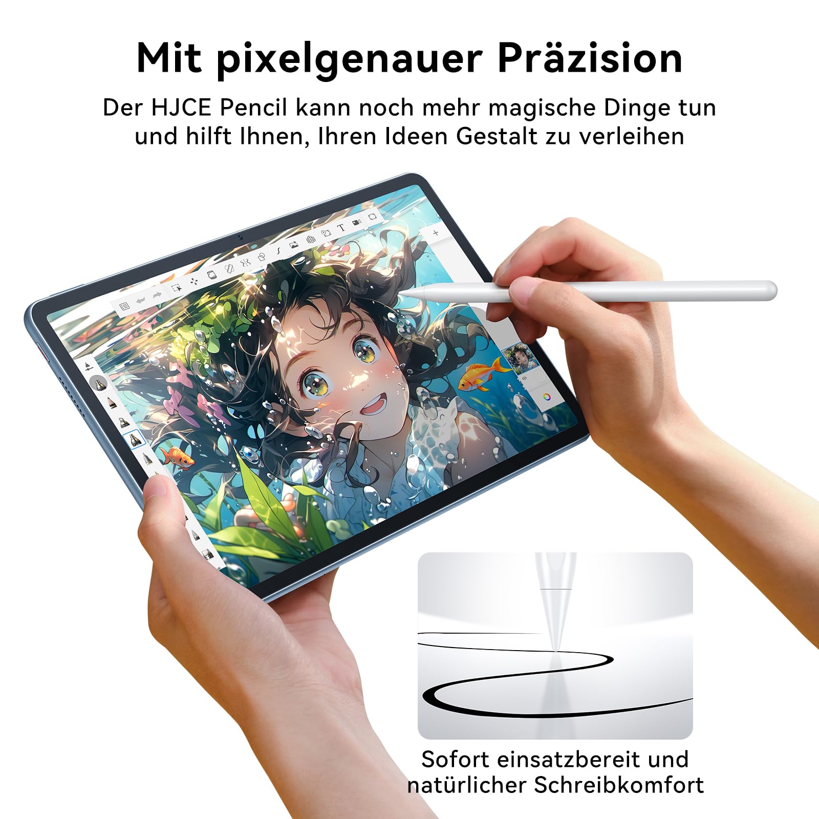 HJCE Pencil 2. generacji rysik do Apple iPad (2018-2025), dokładność pikseli, czułość na nachylenie, kompatybilny z iPad 11(A16)/10/9/8/7/6, Pro 12,9/11/13", Air 3/4/5, Mini 5/6/A17