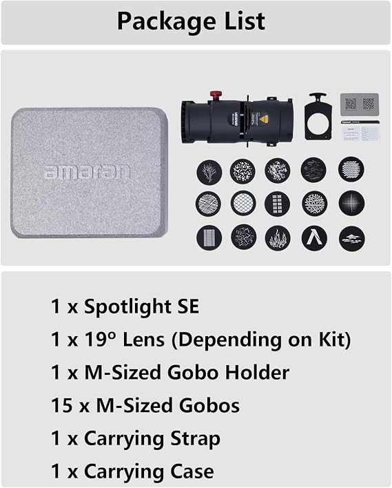 amaran Spotlight SE 19Lens kit Projection Lens Modifier