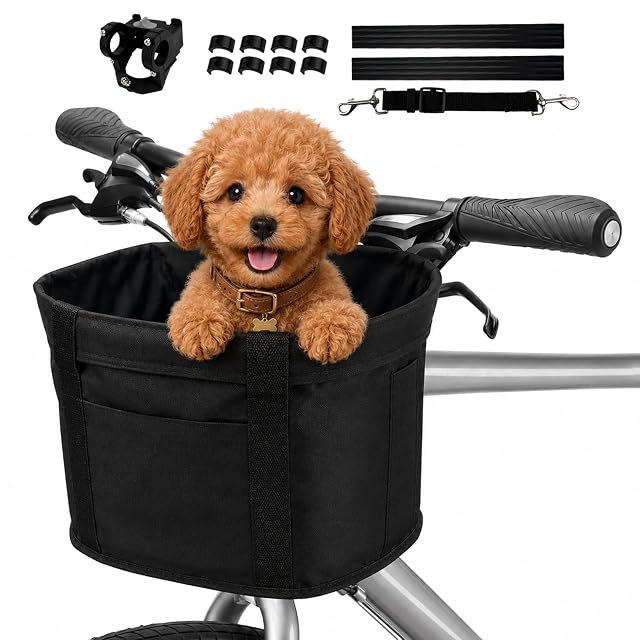 Bibykivn Cesta Bicicleta Delantera, Cesta Bicicletas para Perros Pequeños