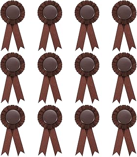 PATIKIL Blank Award Ribbon, 12Pcs Prize Ribbon Award Medal Winner Ribbon Recognition Participation Ribbon for Competition, Sport Event and Party,Wedding, Brown