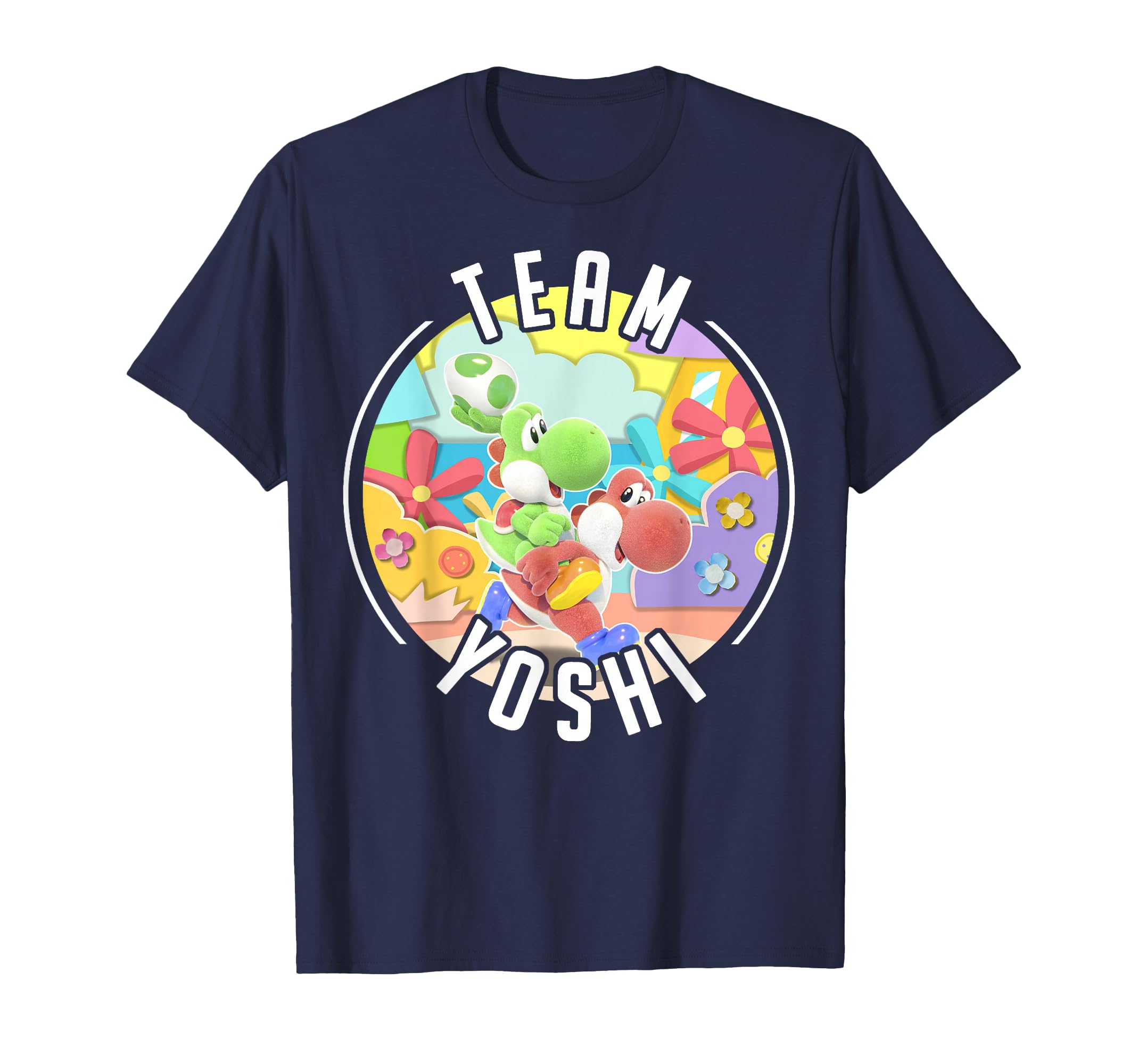 Yoshi's Crafted World Team Yoshi Piggyback Poster T-Shirt Small