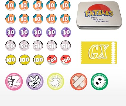 Damage and Status Counters for Trading Card Game Set of 31Acrylic Effect Tokens Combatible 31