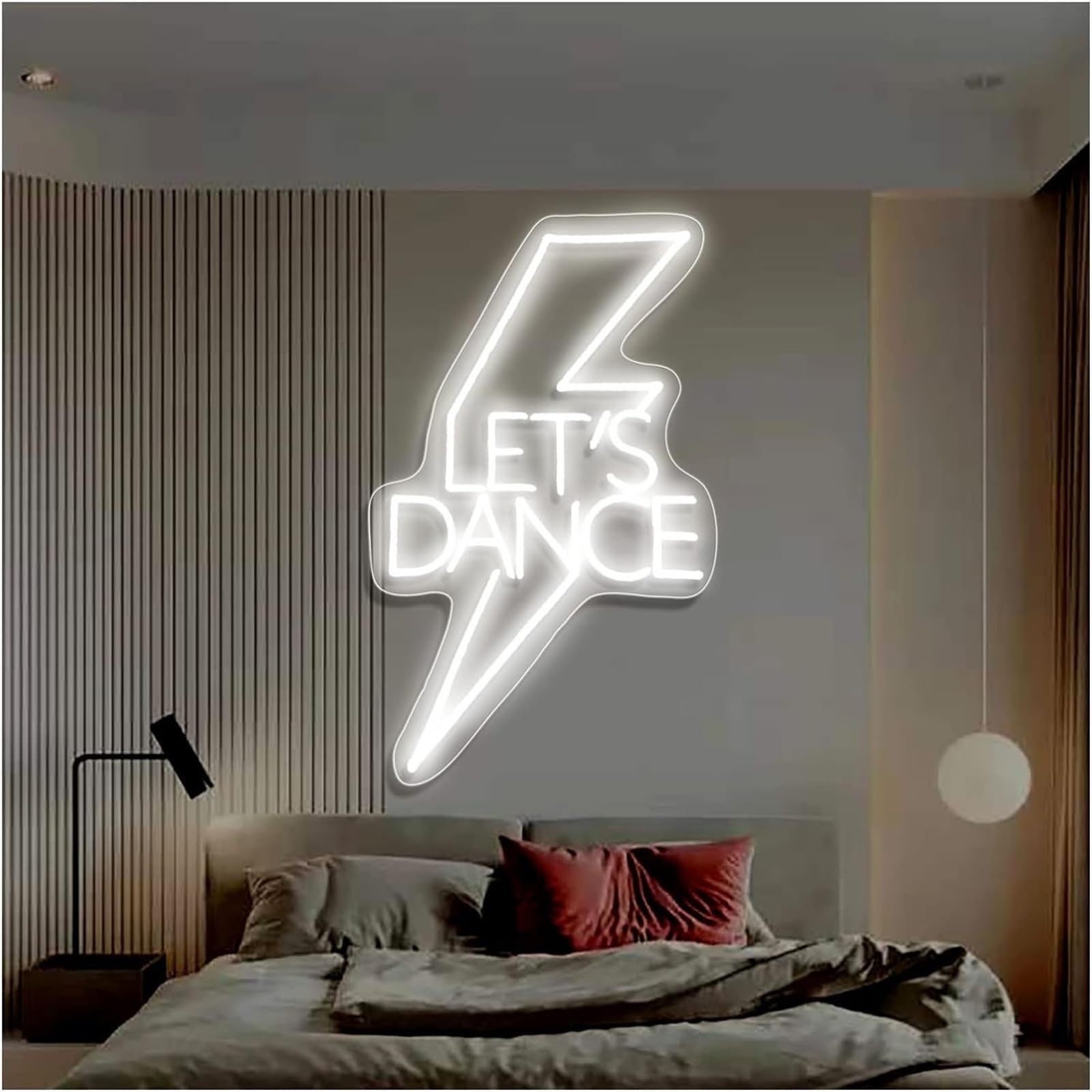 Luz de neón LED Let's Dance para man cave y zonas de fiesta en casa de 36x60cm