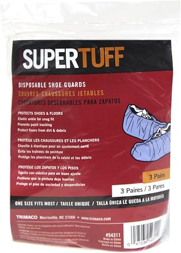 Trimaco SuperTuff - Protectores de zapatos antideslizantes de polipropileno, 3 pares