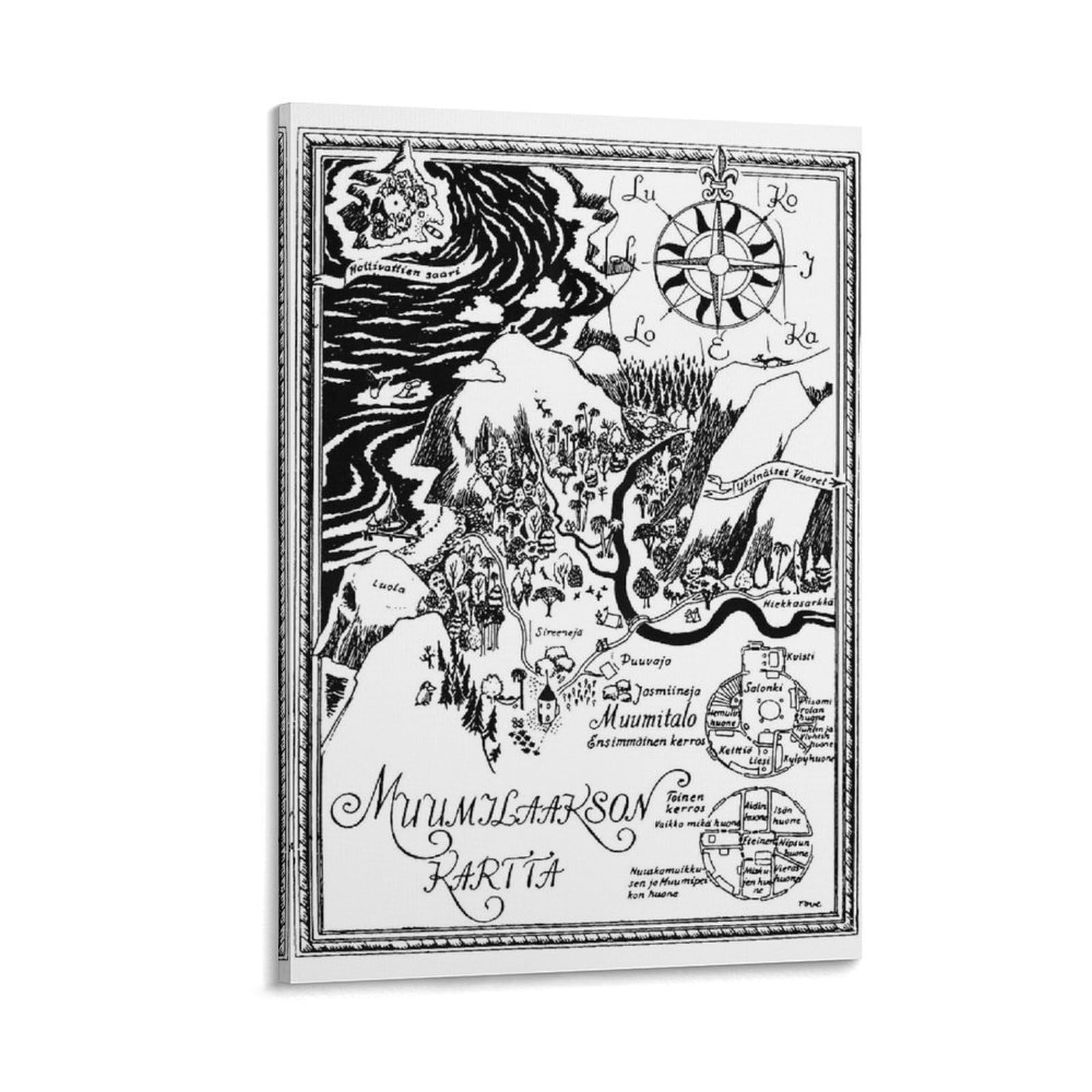 Amazon.co.jp: MOOMIN(ムーミン) モノクロポスター ムーミン谷 クール