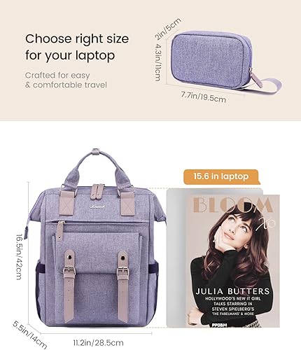 Miniatura 8 de LOVEVOOK - Mochila para laptop, para viaje de trabajo, bolso de enfermera, profesor, médico, viajero, para computadora de negocios, mochila