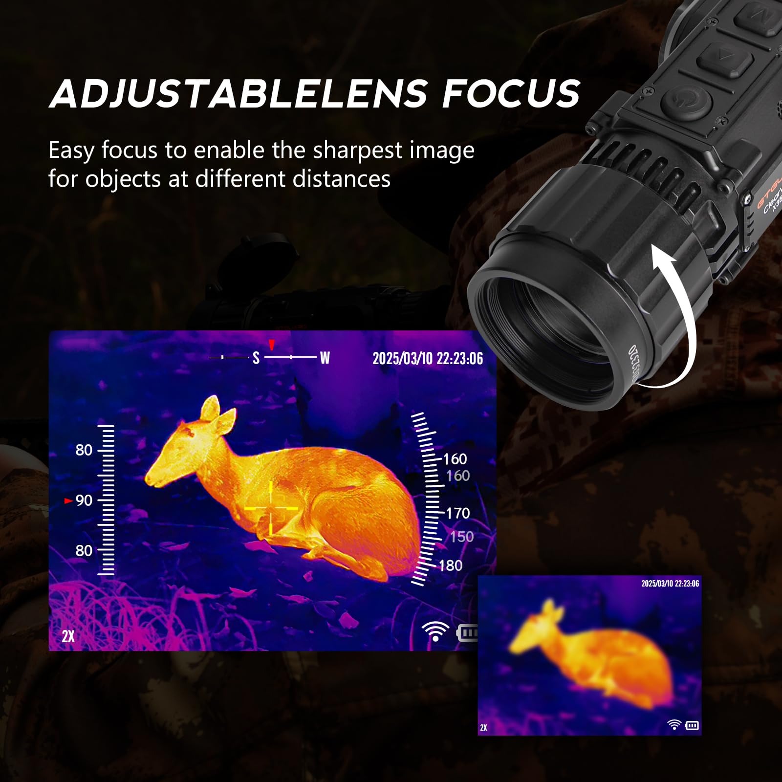12um 384 x 288 Visores Térmicos para Rifles 35mm Visores Térmicos 64GB 50Hz para Caza