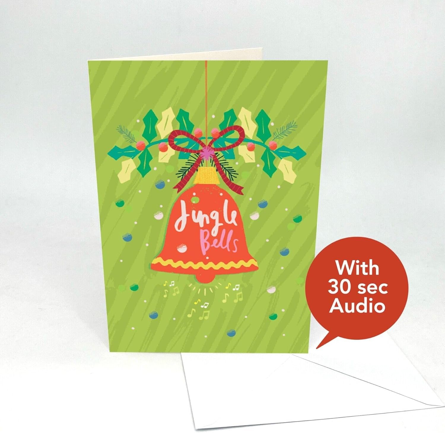 Recordable Audio Christmas Cards with 30 Seconds Custom Voice or Music. 4 PACK. Perfect for Unique Personalised Gifts. Easy to DIY at home, Just Press to Record & open to play. With Envelopes