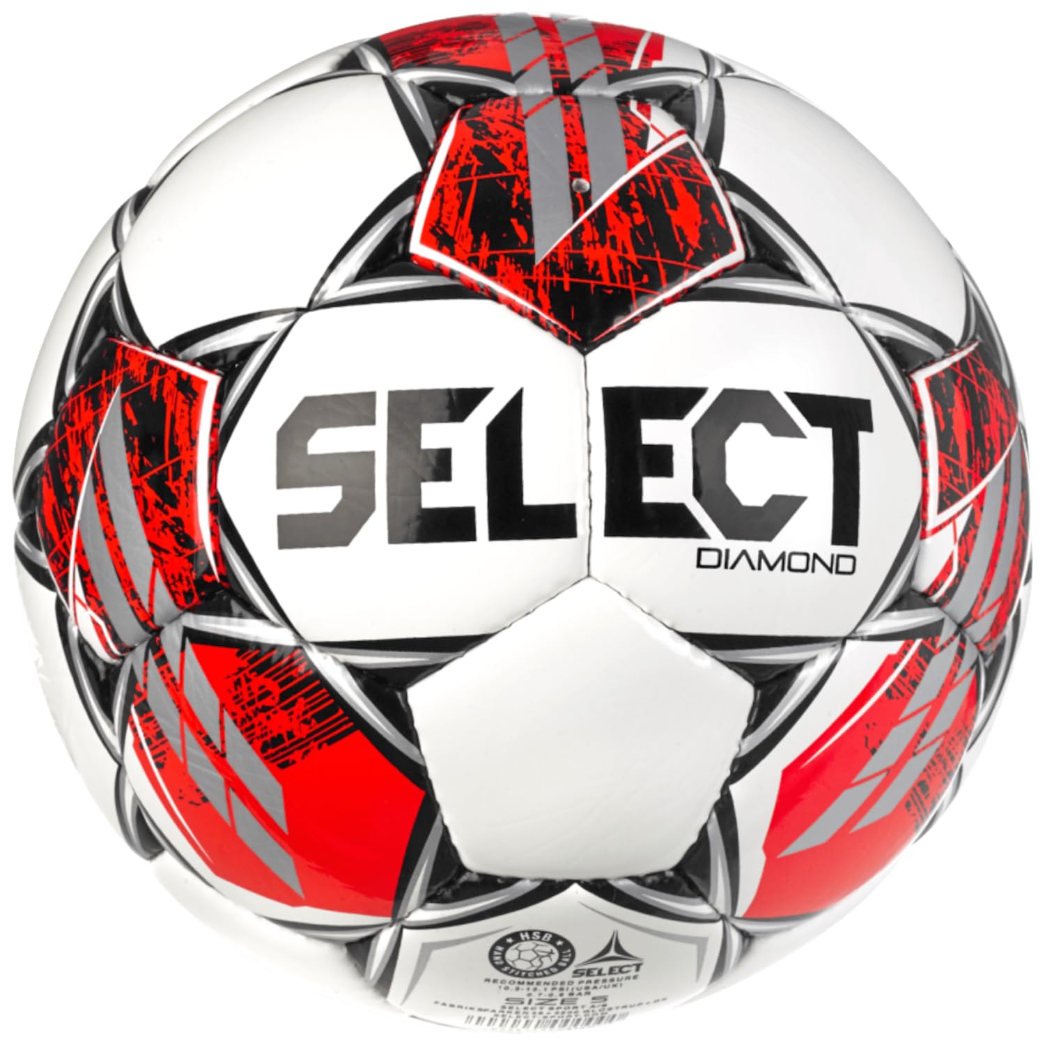 Select Diamond FIFA Basic V23 Ball 120068, Unisex, Soccer Ball, White/Red/Black, 4