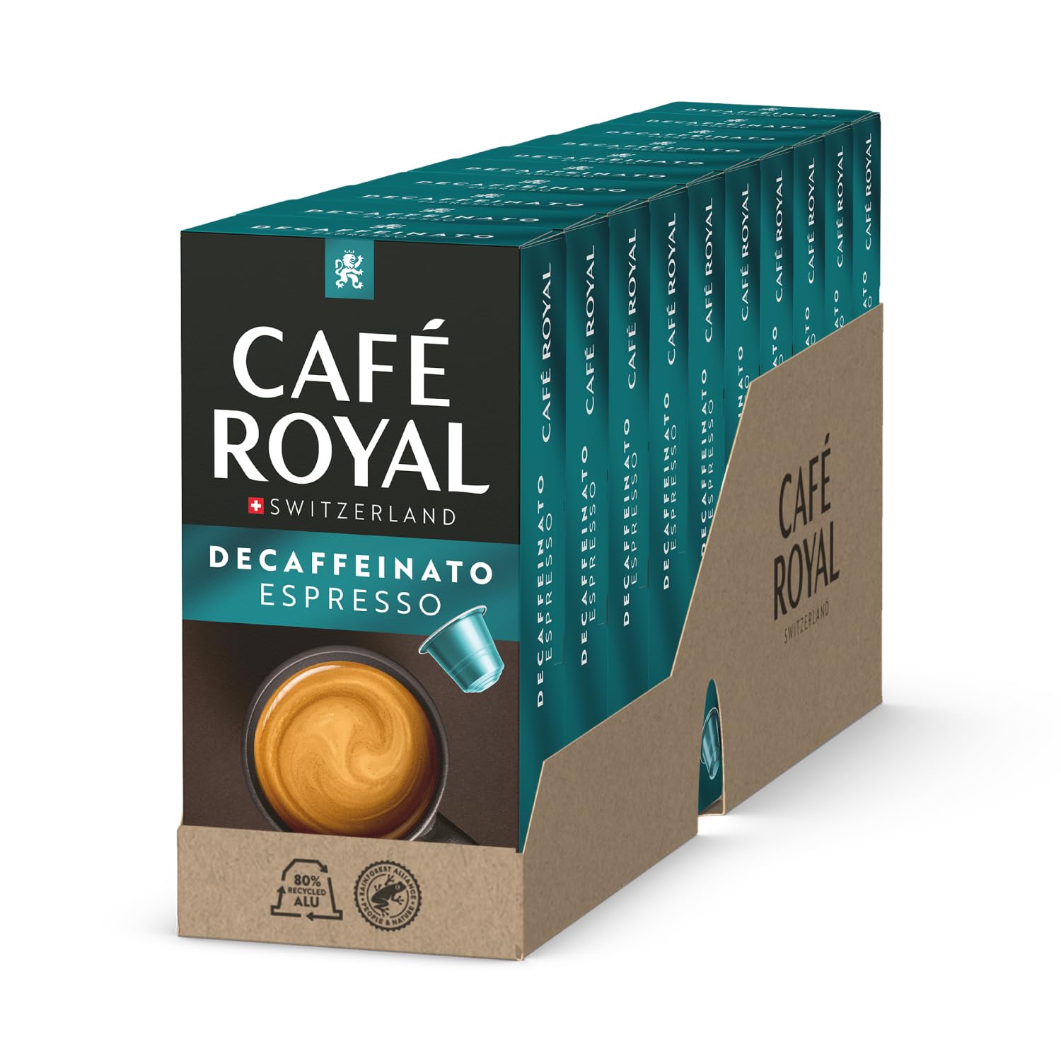 Café Royal Espresso Decaffeinated – 100 Nespresso® Compatible Capsules, Intensity 6/12, 100% Arabica