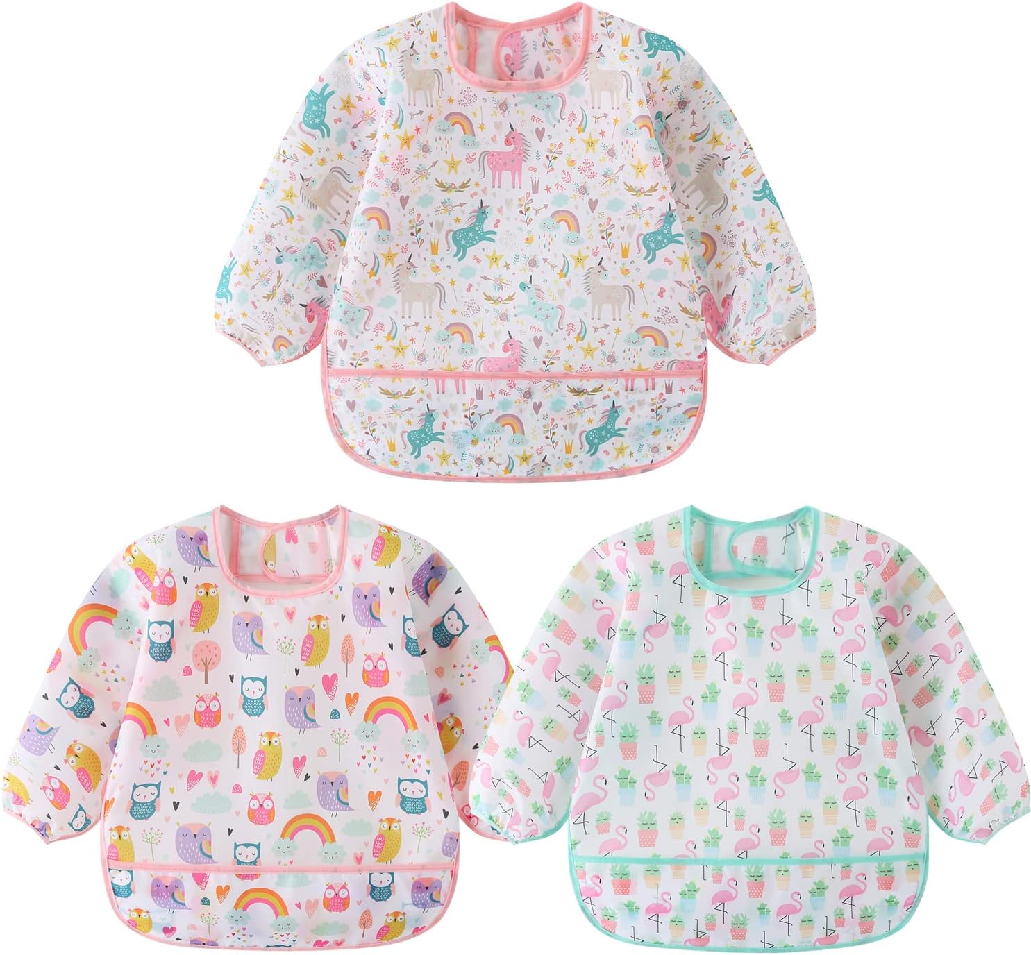 Vicloon Coverall Baby Feeding Bib, Weaning Bib Attaches to