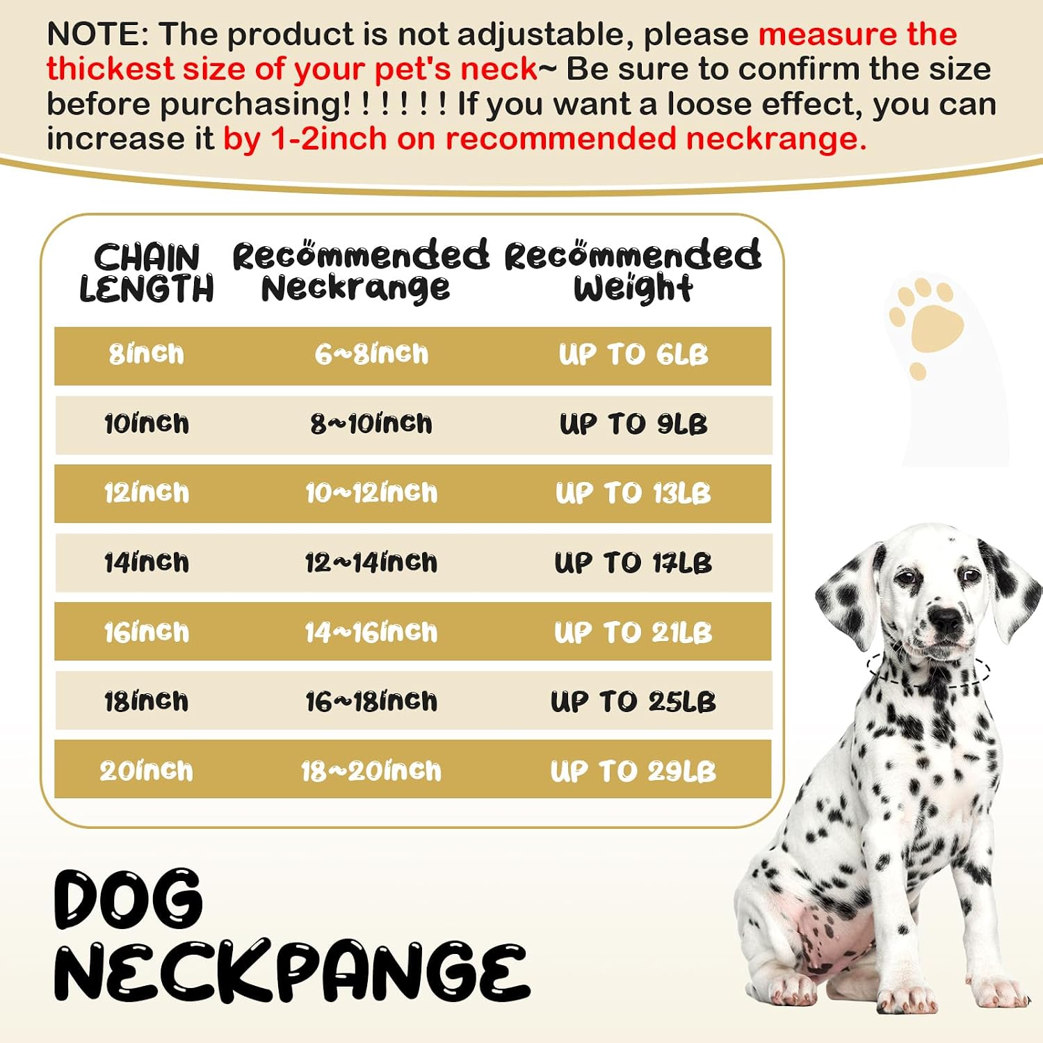 LEIFIDE Cuban Link Dog Collar Chain 12mm,10 Inch,Gold, AB Color image 3