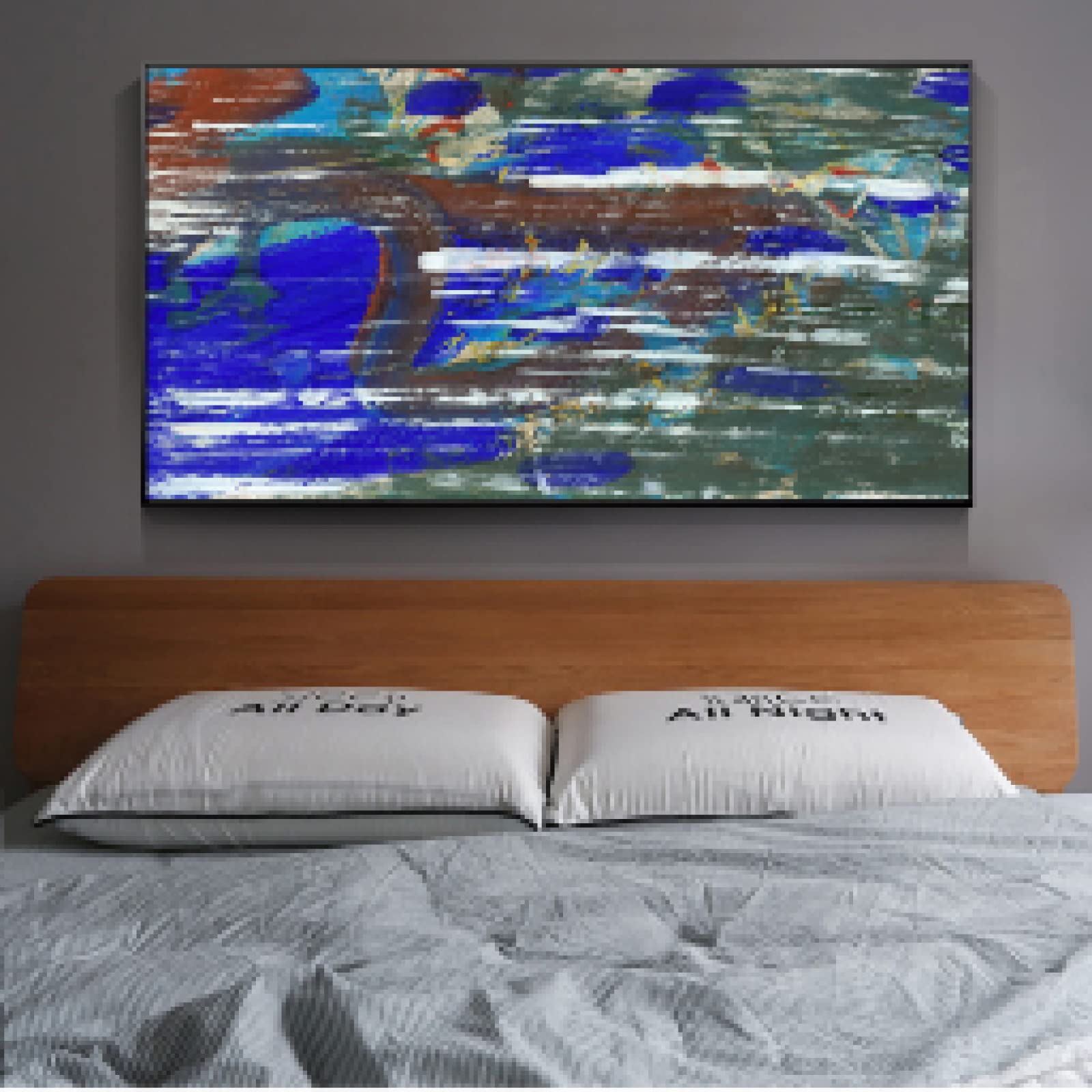 Abstrait coloré golden point peintures toile grand format moderne - 6