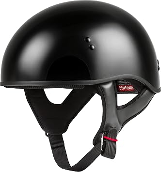 GMAX HH-45 Motorcycle Street Half Helmet Black, 2X-Large