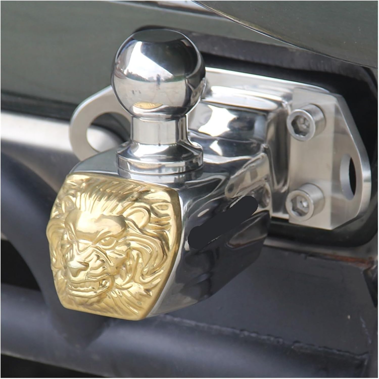 Head Mask Style Heavy Duty Steel Trailer Hitch 85x45mm Rear Bumper Hole Off-Road