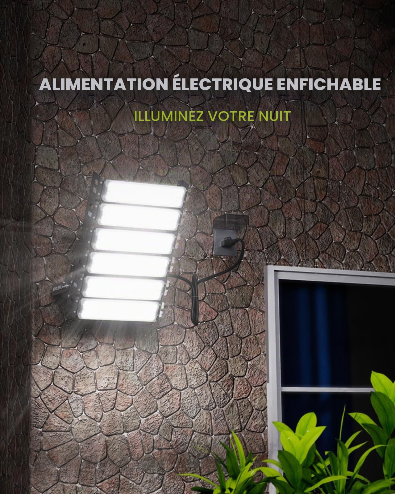 Projecteur de stade LED 300W 39000lm 6500K Stadium Flood Light IP66 étanche AC100-265V pour stade, aire de jeux, quai, place, éclairage de zone extérieure