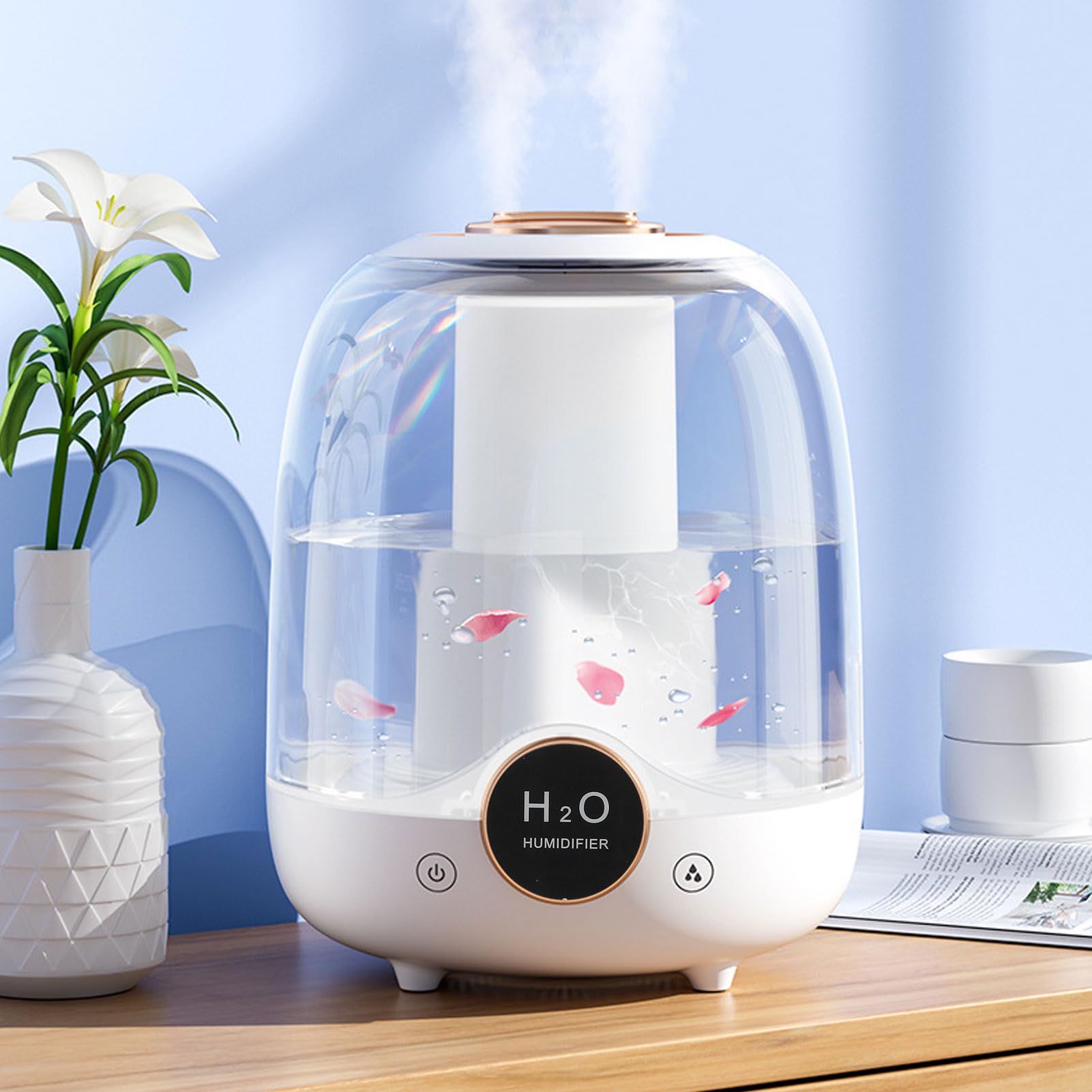 Umidificatore da Tavolo di Grande capacità da 3 Litri con Oli Essenziali per il Relax in Ufficio a Casa