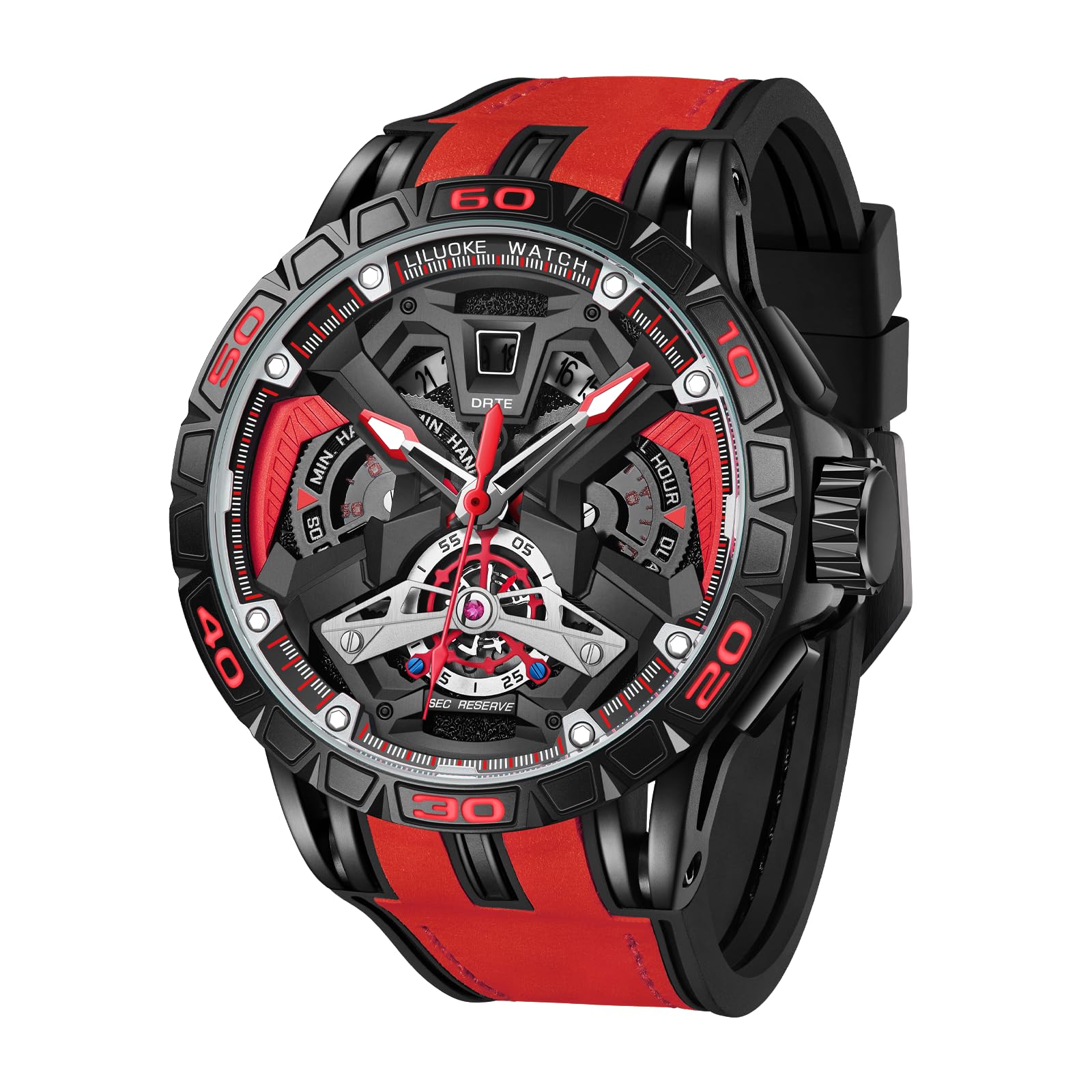Mens Watches, Wrist Watches Luminous Design, Big Face Fashion Quartz Black Watch 30ATM, Casual Watch for Men Unique Gifts for Men — view 18