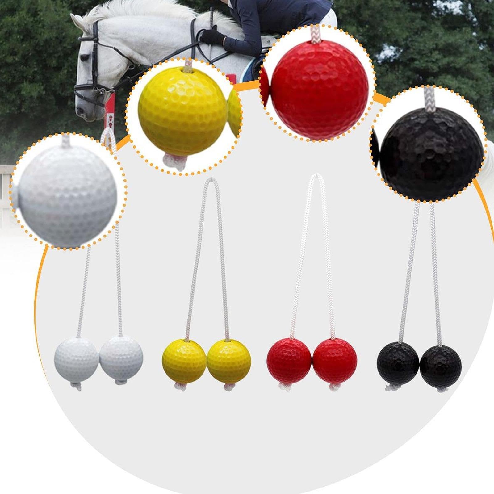 kowaku 6 Pieces Ladder Balls Diameter 42mm, Outdoor Lawn Yard, Practical Backyard Game Easy to Use Ladder Toss Game, 3 Red and 3 Black