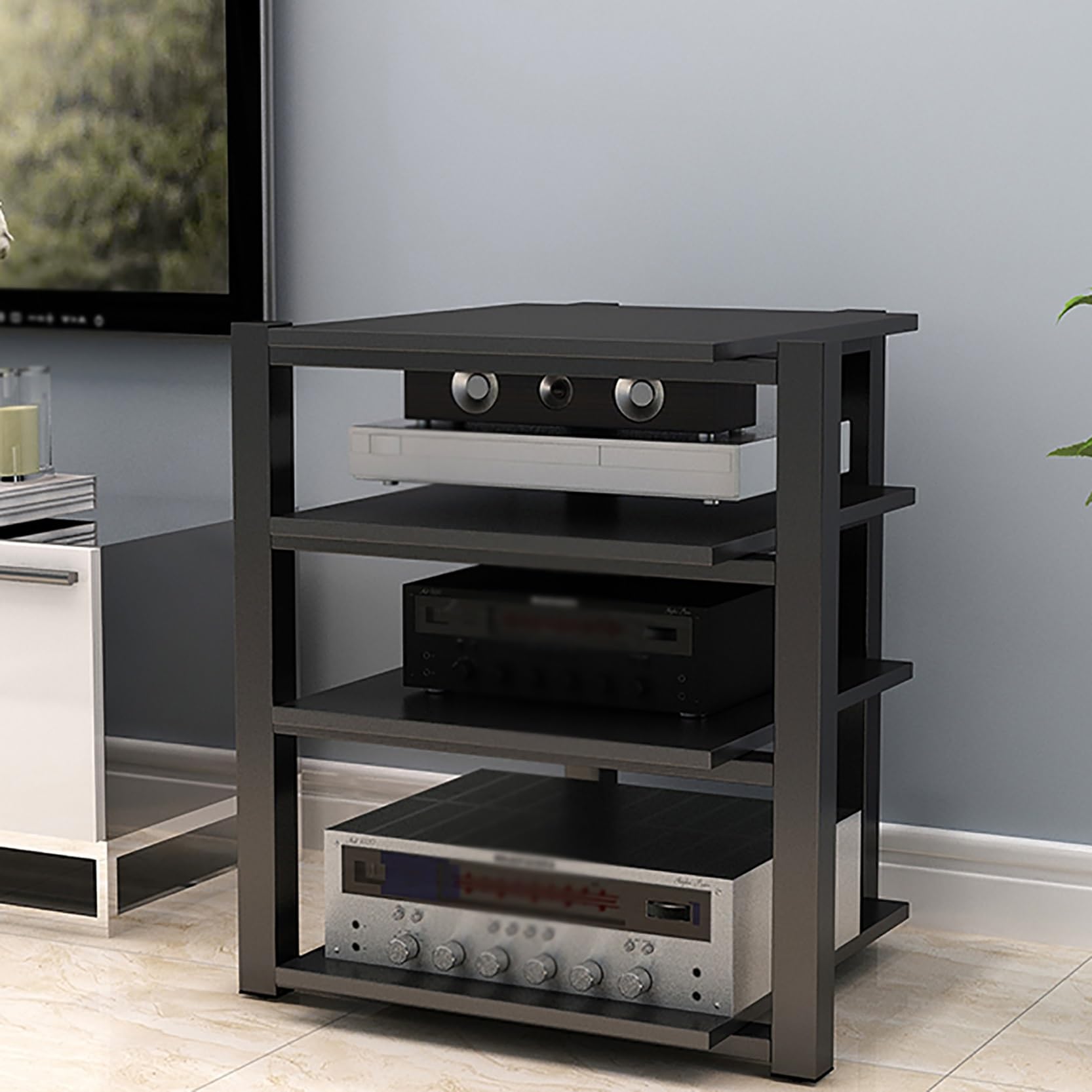 Stojak multimedialny AV, półka audiowizualna, szafka stereo, wieża do stojaka audio, szafka na konsolę dyskową, półki do gier, szafka na konsolę multimedialną, narożna szafka pod telewizor, mała