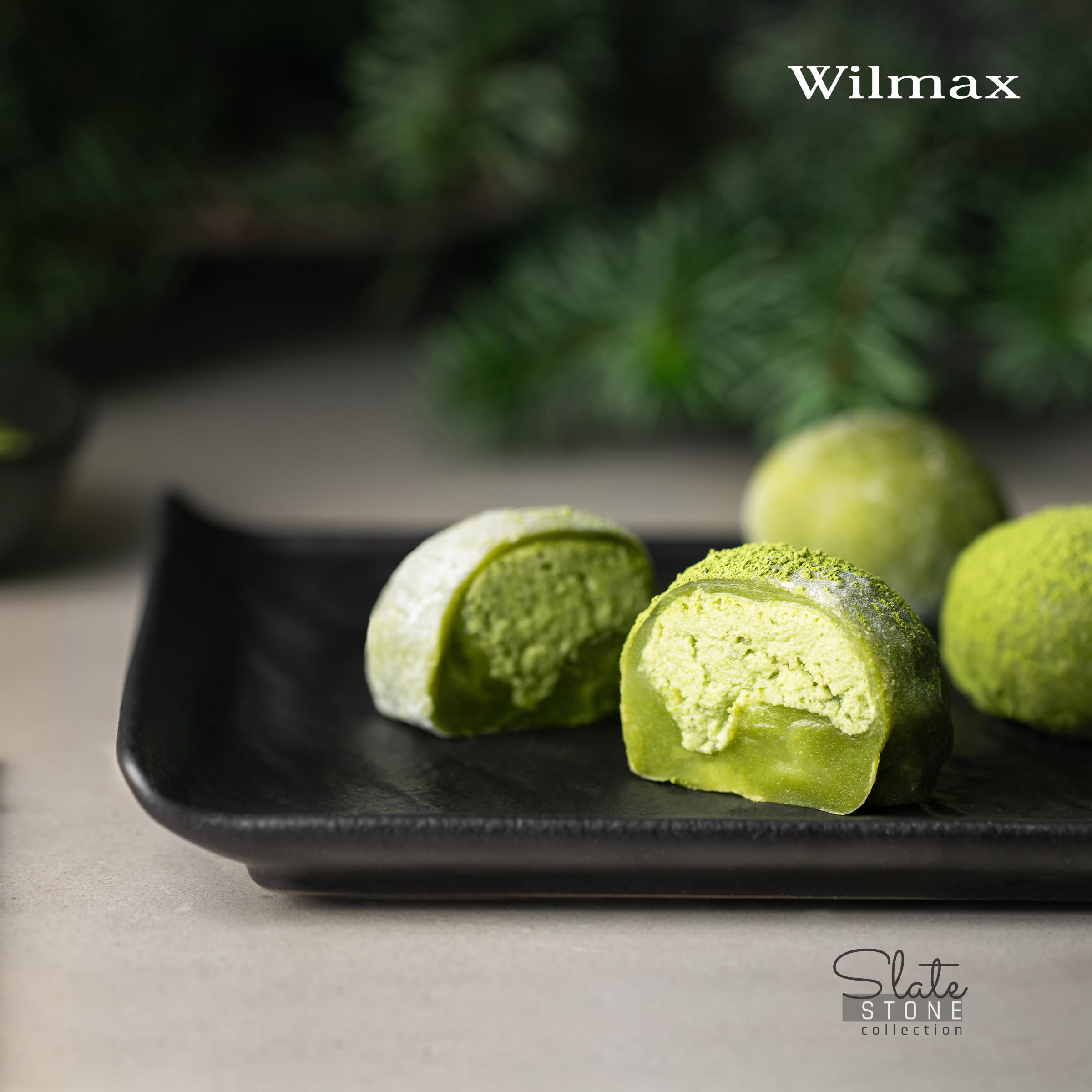 Wilmax - Piatti quadrati - 3 pezzi - Effetto pietra - Non si ossida - Adatti al forno - Lavabili in lavastoviglie - Adatti al contatto con gli alimenti - 21,5x21,5 cm