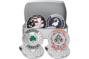 VALUE PACK 9 GOLF MARKERS WITH HAT CLIPS & CARRYING CASE