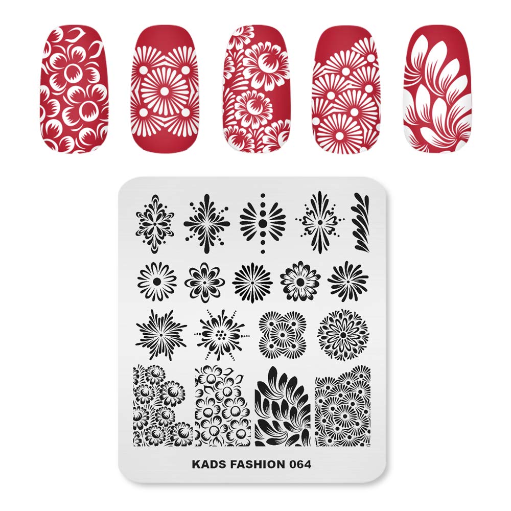 Plaque de nail stamping en acier inoxydable - Nail art (FA064)