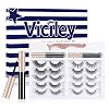 Viciley Magnetic Eyelashes Kit, 2 Tubes of Magnetic Eyeliner and 10 Pairs Invisible Magnetic Eyelashes, 2021 Upgraded 5D Reusable Natural Look False Lashes