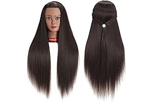 26"-28" Training Head Mannequin with Synthetic Fiber Hair for Hair Styling and Cosmetology Training