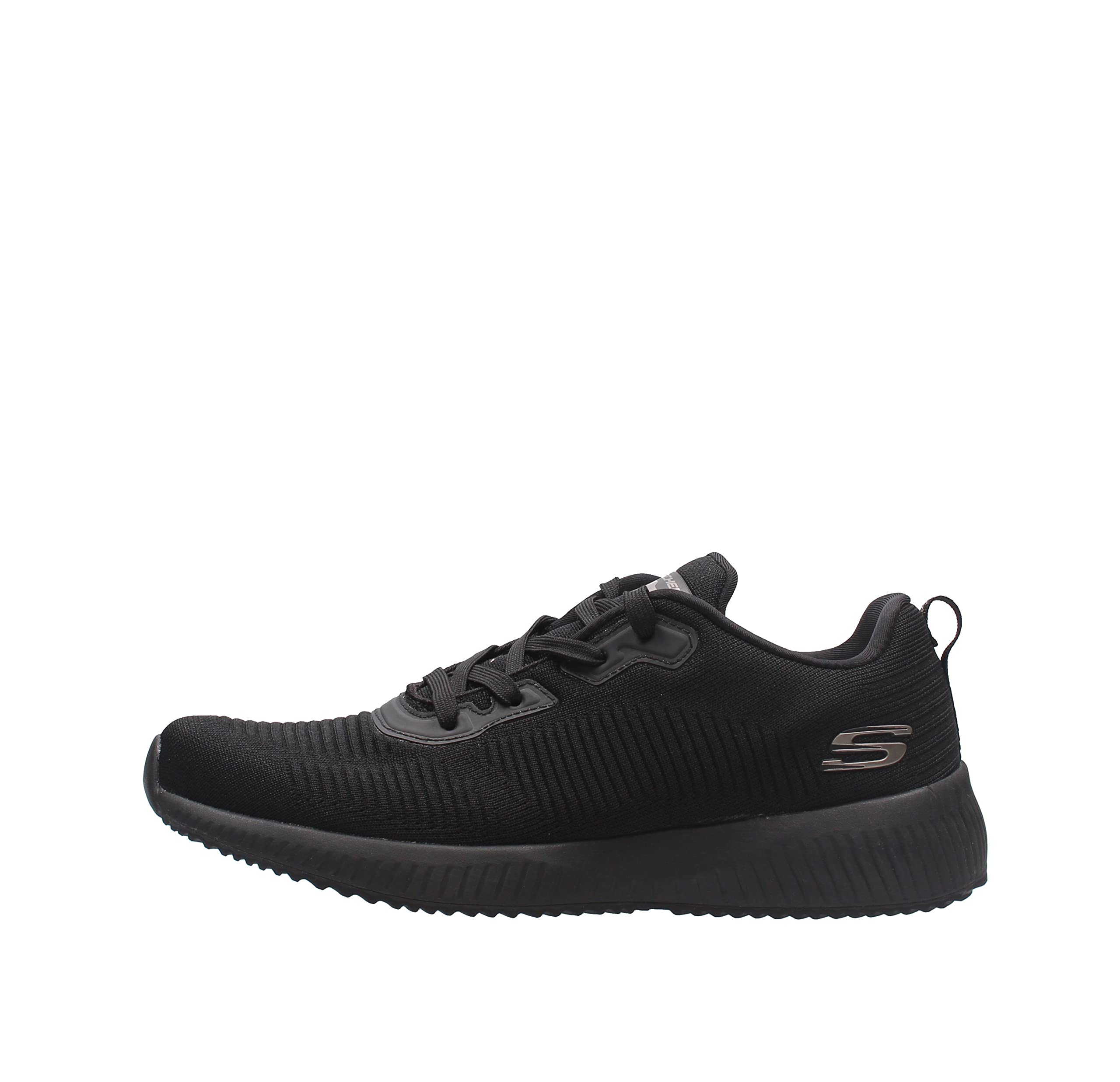 Skechers Men's Squad Sneaker, Black Mesh/Trim, 5.5 UK