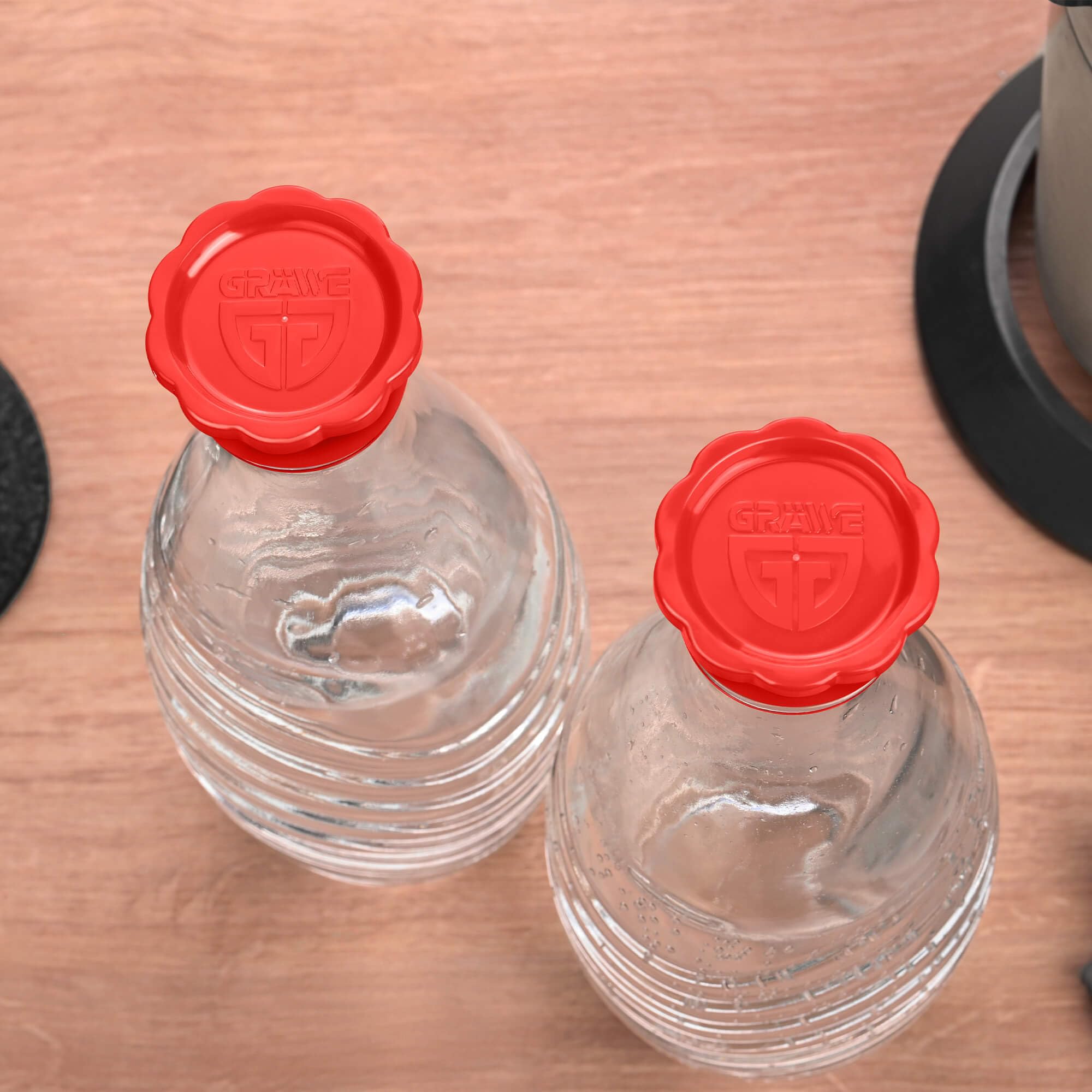 Lot De 2 Bouchons De Rechange Pour Carafe SodaStream Penguin Et Crystal - Noir, Compatible Verre !