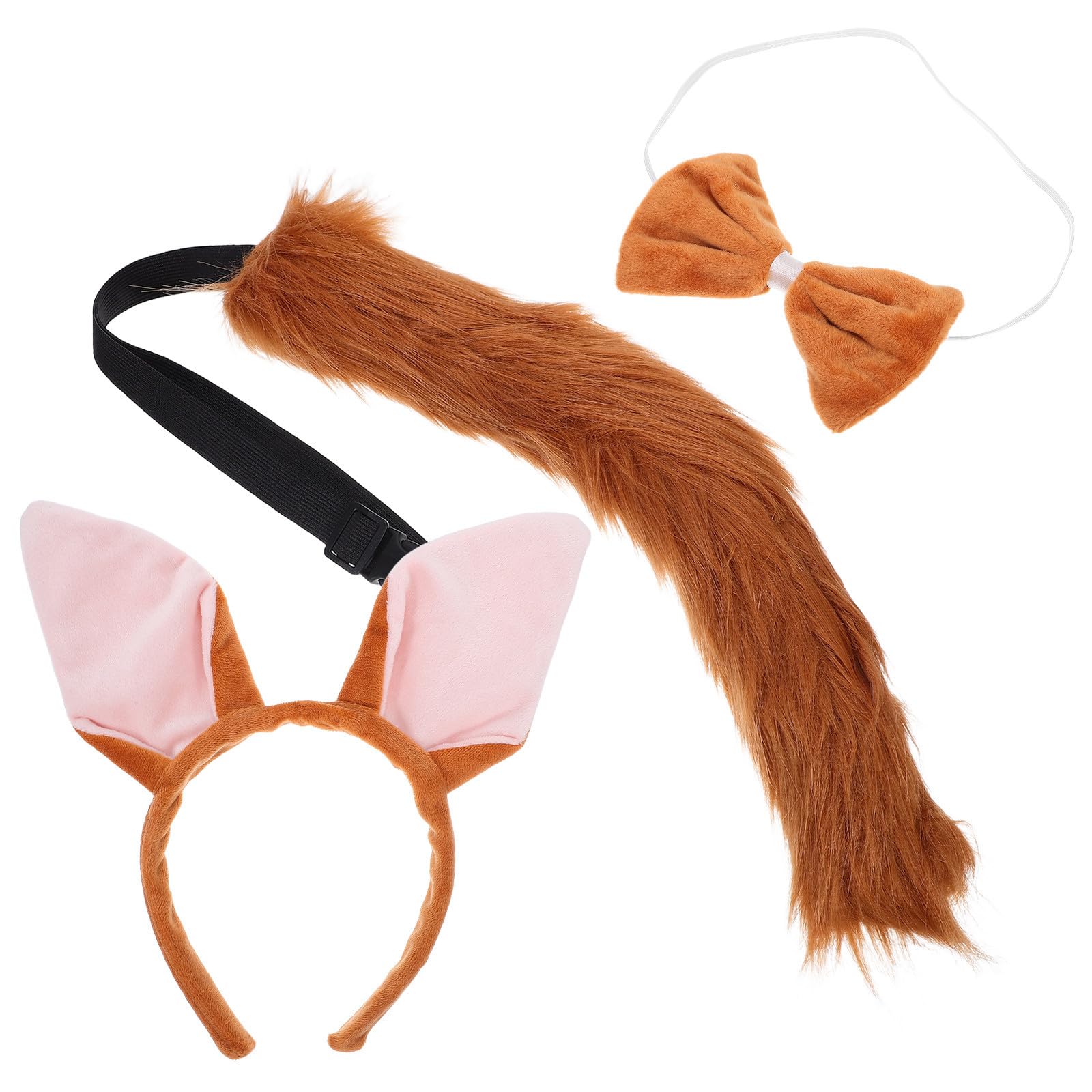 Healeved 12 Piezas Diadema Orejas de de Poliéster Marrón para Disfraz de Fiesta Infantil Ajuste Fácil y Diseño Creativo para Carnaval y Fiestas Jungla