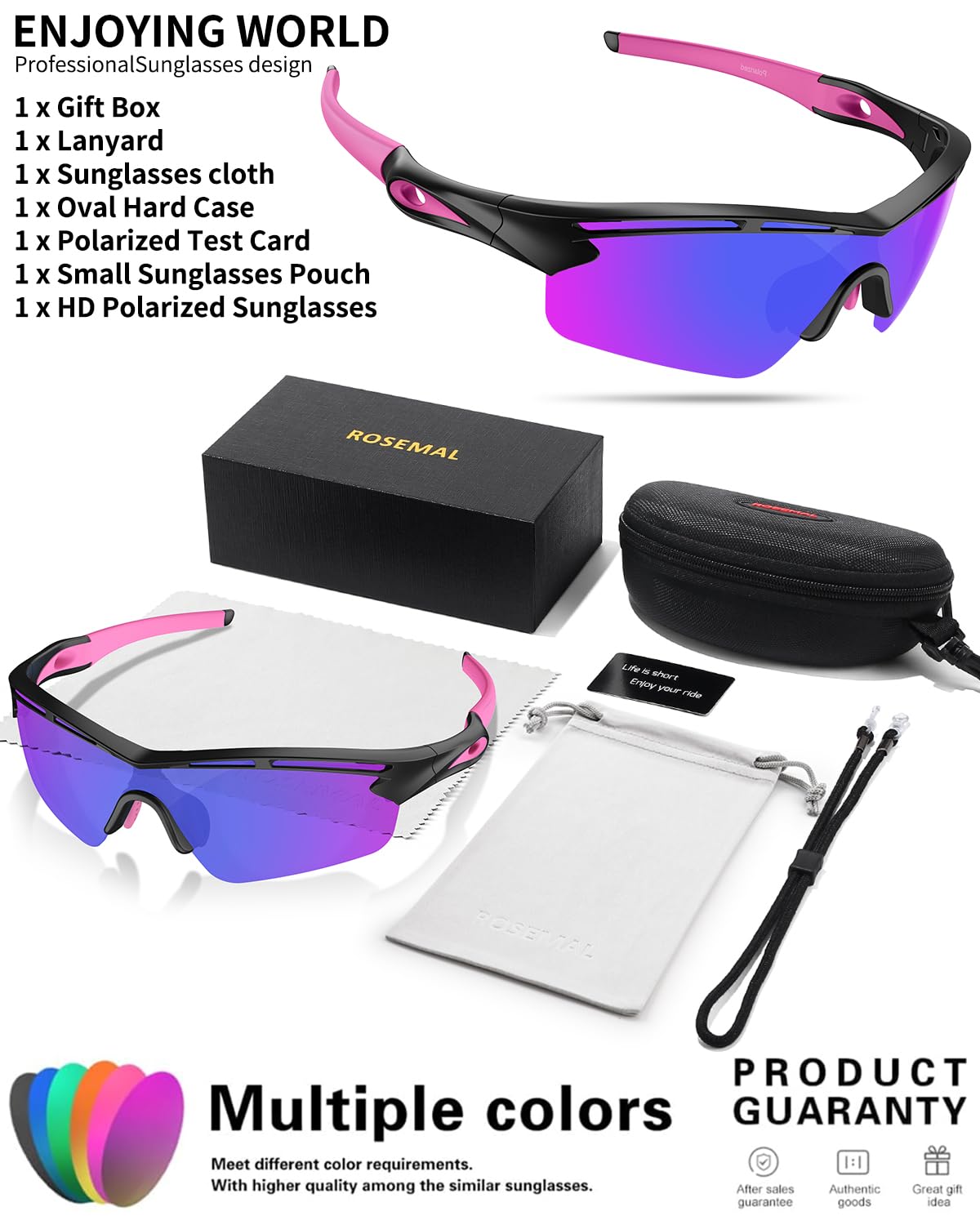 Occhiali da sole sportivi polarizzati per uomo e donna, adolescente, baseball, ciclismo, corsa, guida, pesca, tennis, golf, TAC UV400 TR90 motore