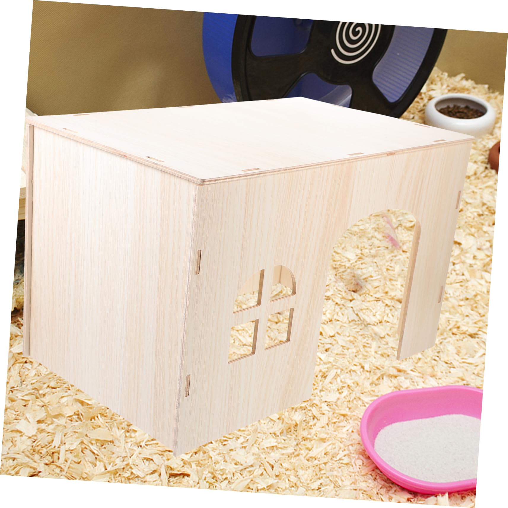 Didiseaon Casa in Legno per Scoiattoli, Rifugio Robusto e Sicuro, Beige | Conigli e Altri Piccoli Animali, Finitura Naturale, Struttura Compatta, Habitat Accogliente