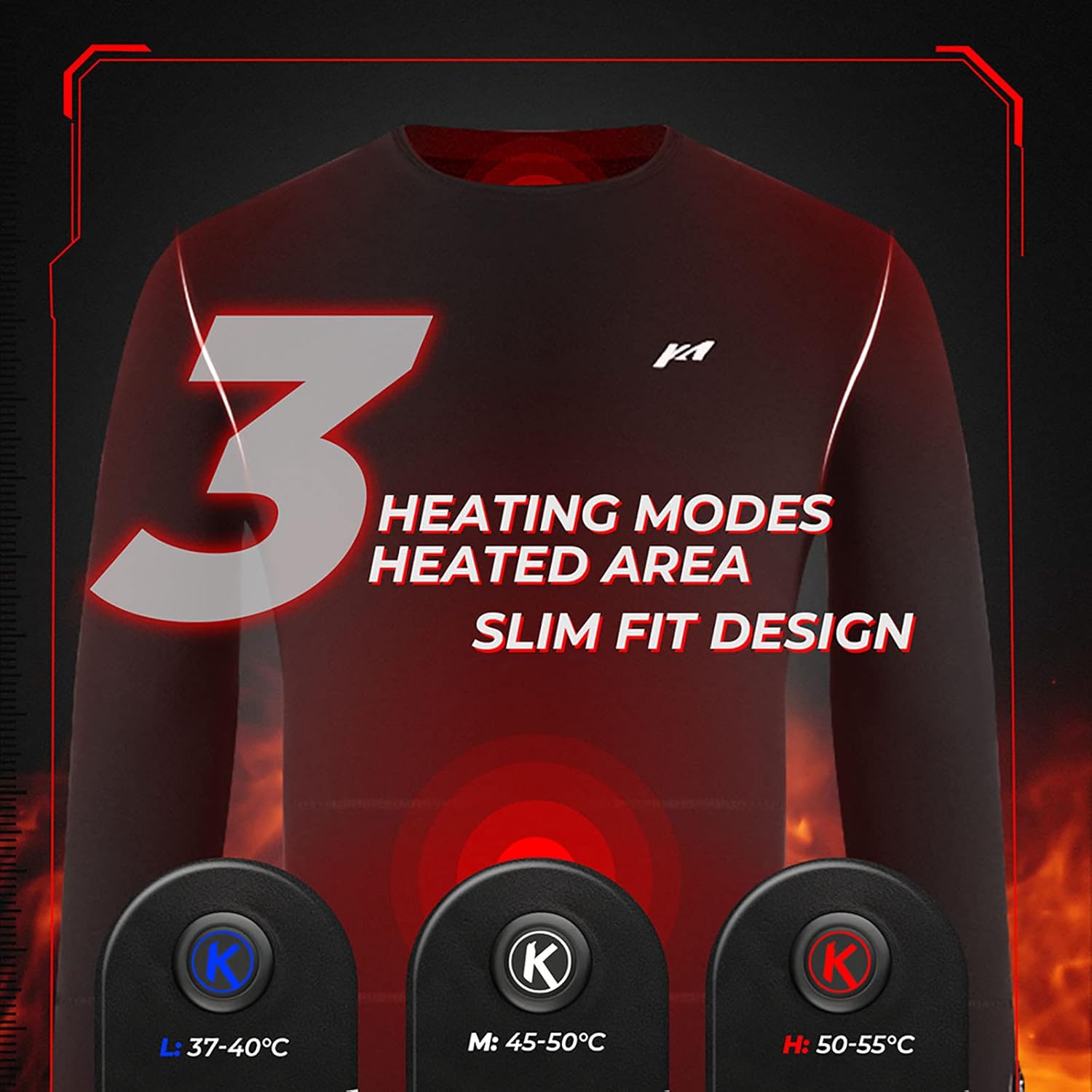 Winter Heated Underwear Motorcycle Suit USB Powered Thermal Heating Motorcycle T-Shirts Pants Men Skiing