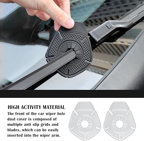 Miniatura 3 de 2 piezas de cubierta antipolvo para limpiaparabrisas de automóvil, de silicona de alta calidad, dispositivo de protección de agujeros que evita