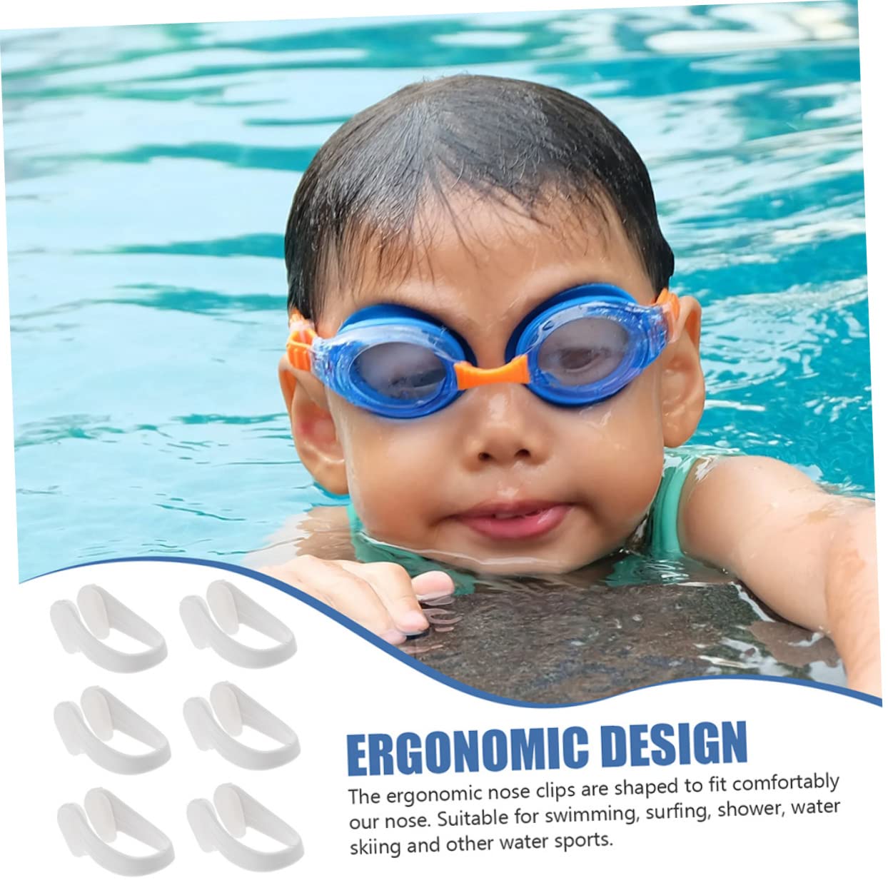 Clip Nasal De Natación Resistente De Unidades con Estuche Accesorio Conveniente para Nadadores Previene La Entrada De Agua Adultos Diseño Ergonómico Y Piel Color