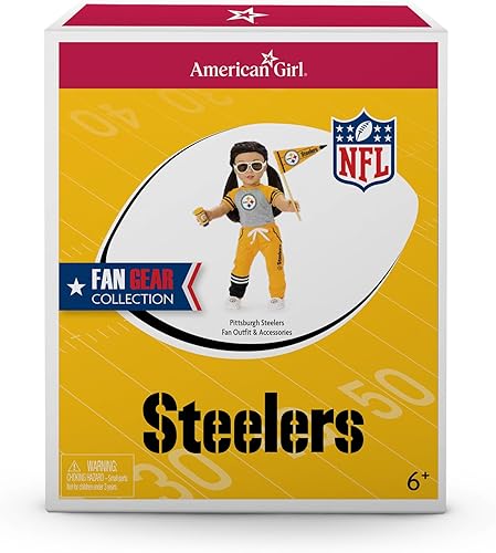 Miniatura 4 de American Girl Pittsburgh Steelers - Conjunto y accesorios para fanáticos de muñecas de 18 pulgadas, negro y amarillo, 6 piezas, a partir de 6 años
