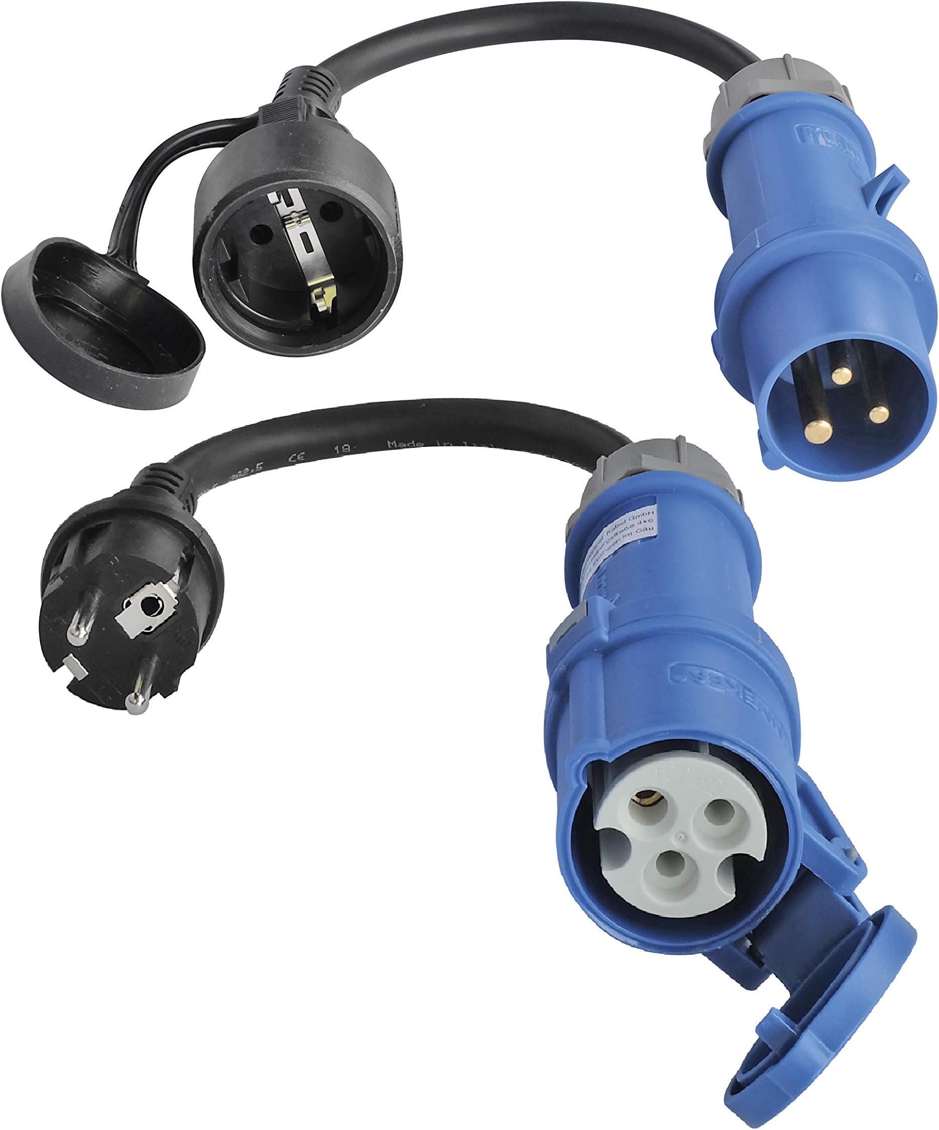 Rallonge CEE Camping-car – Câble H07BQ-F 3G 2,5mm – Longueur 1,5 à 50 M – Résistant Huile Et Intempéries