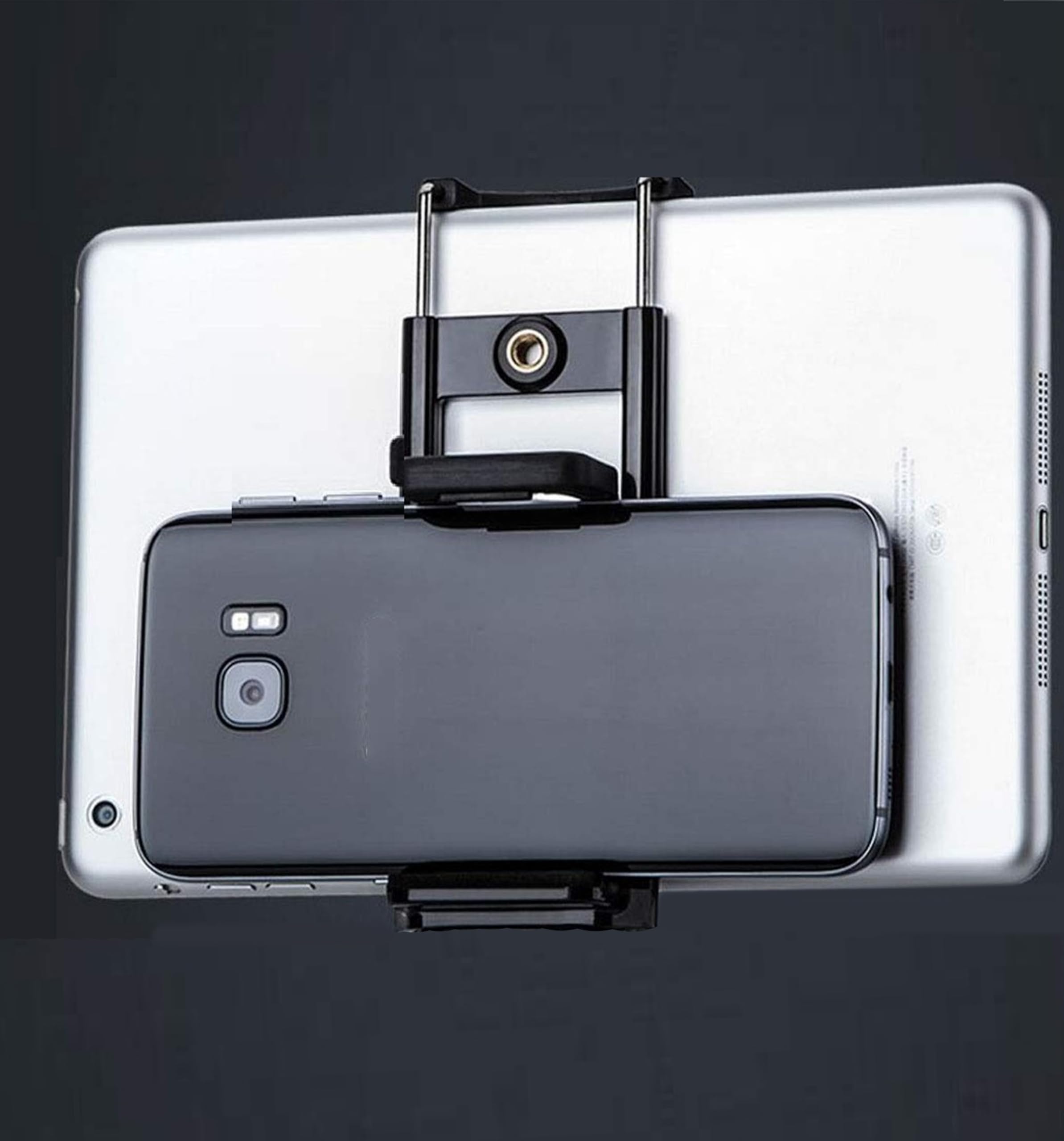 SUBTON Tablet Mobile Holder for Tripod |2 in 1 Vertical Mount Adapter for Tablet |Dual Clip| Big Mobile Holder Clip Camera Stand Bracket (B08D6Z5PXS) Amazon Price History, Amazon Price Tracker