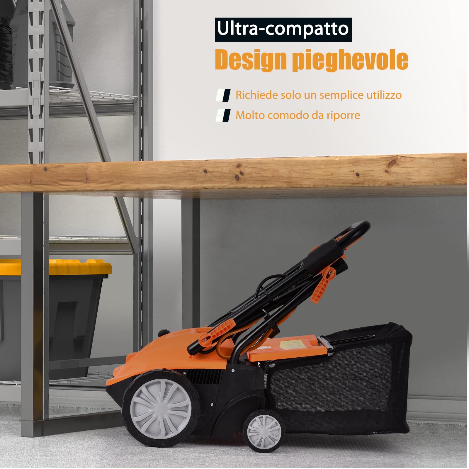 RELAX4LIFE 2 in 1 Scarificatore Elettrico, Aeratore da Prato, Cesto di Raccolta Erba da 30L/45L Sacchetto per la Raccolta dell'Erba, 1800W Estirpatore di Erbacce, Scarificatore Aeratore e Rastrello