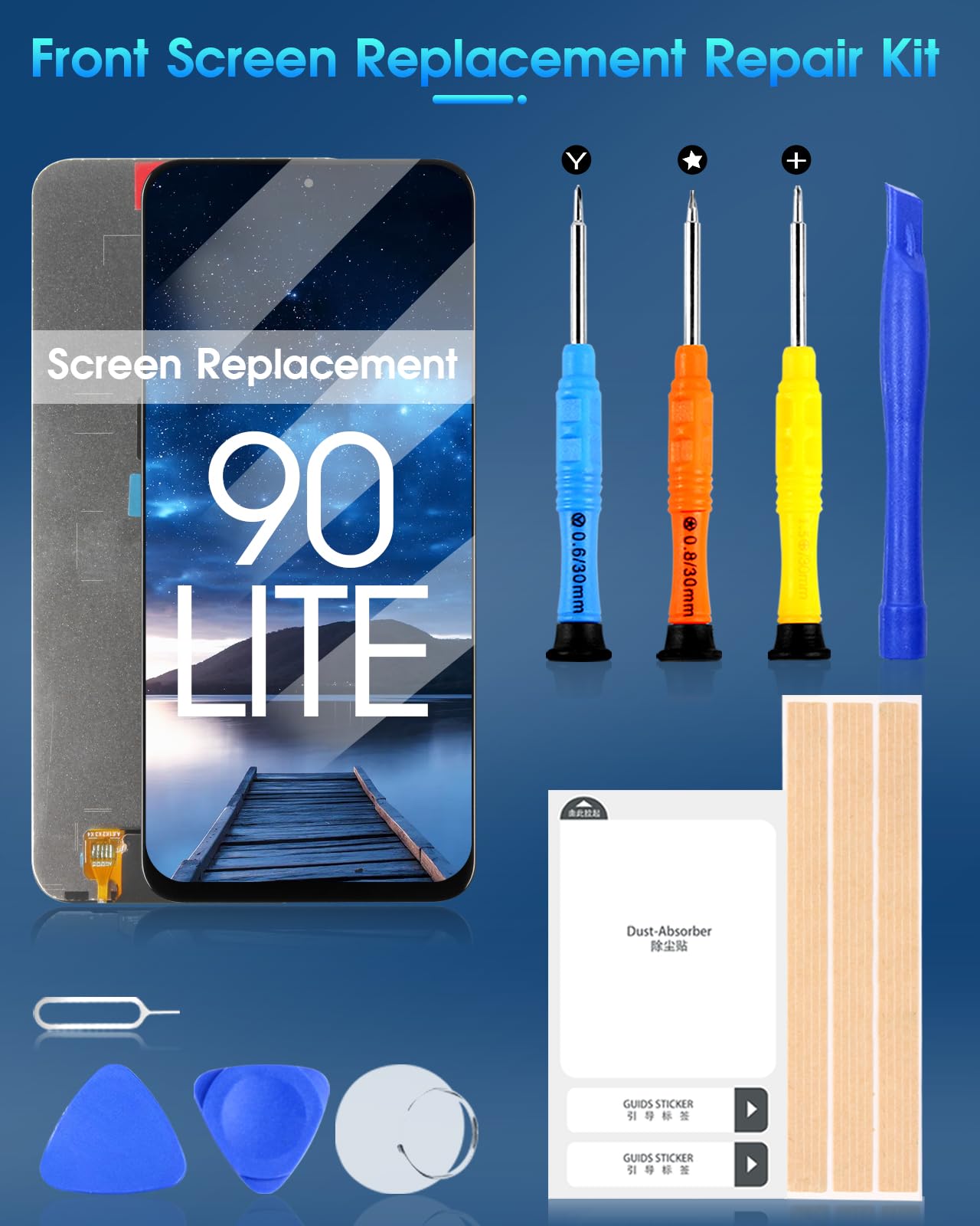 Schermo LCD per Honor 90 Lite, Display per Honor90 Lite 5G CRT-NX1, Touchscreen Digitazer Full Assembly Sostituzione Schermo con Riparazione Kit (6.7'', Nero)