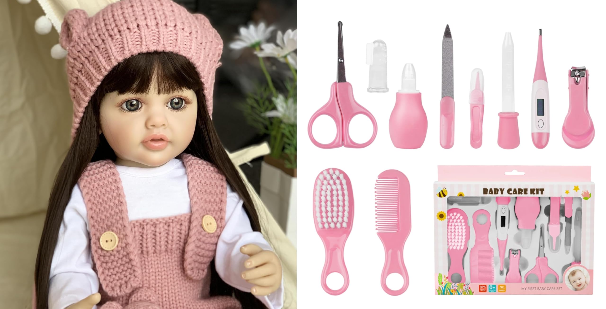 Reborn Baby Dolls Baby Soft Body Realistic Sound with Sensor & Activities! Lifelike Full Vinyl Silicone Body Reborn Baby Girl Doll Toy Princess Toddler Bebe with Brown Long Hair Gift