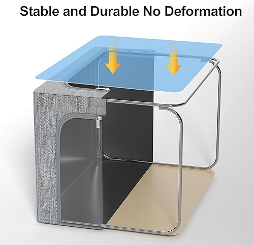 Miniatura 2 de GoMaihe Contenedor de almacenamiento de ropa con marco de metal paquete de 6 contenedores de almacenamiento apilables con tapa y ventana