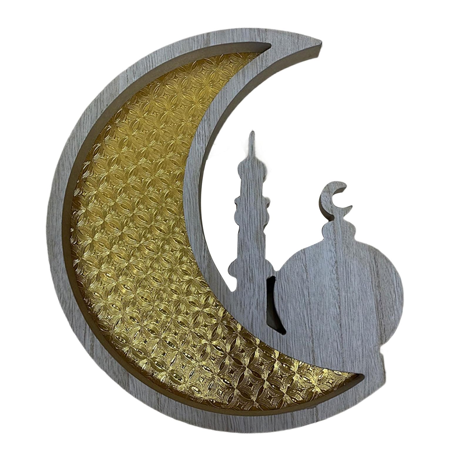 Jazuaiao Eid Serving Tray Featurings Shape Eid Celebration Tray Wood Texture Suitable for and Festival Table Decorating Decorations