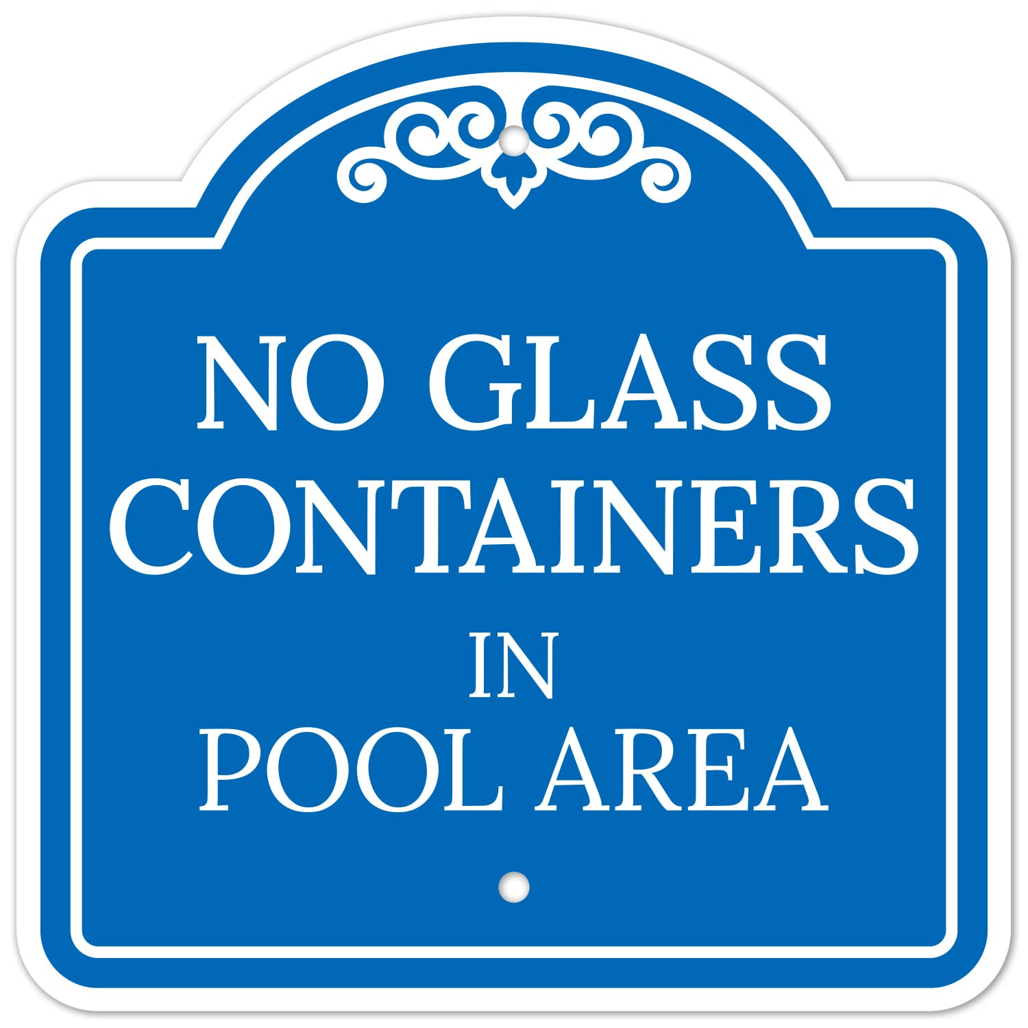 No Glass Containers in Pool Area Sign, 18x18 Inches, ACM, Fade Resistant, Made in USA by Sigo Signs