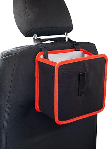 Miniatura 8 de ASUBHA Bote de basura plegable para automóvil, bolsa de basura colgante para automóvil, organizador de bolsas de basura impermeable, accesorios