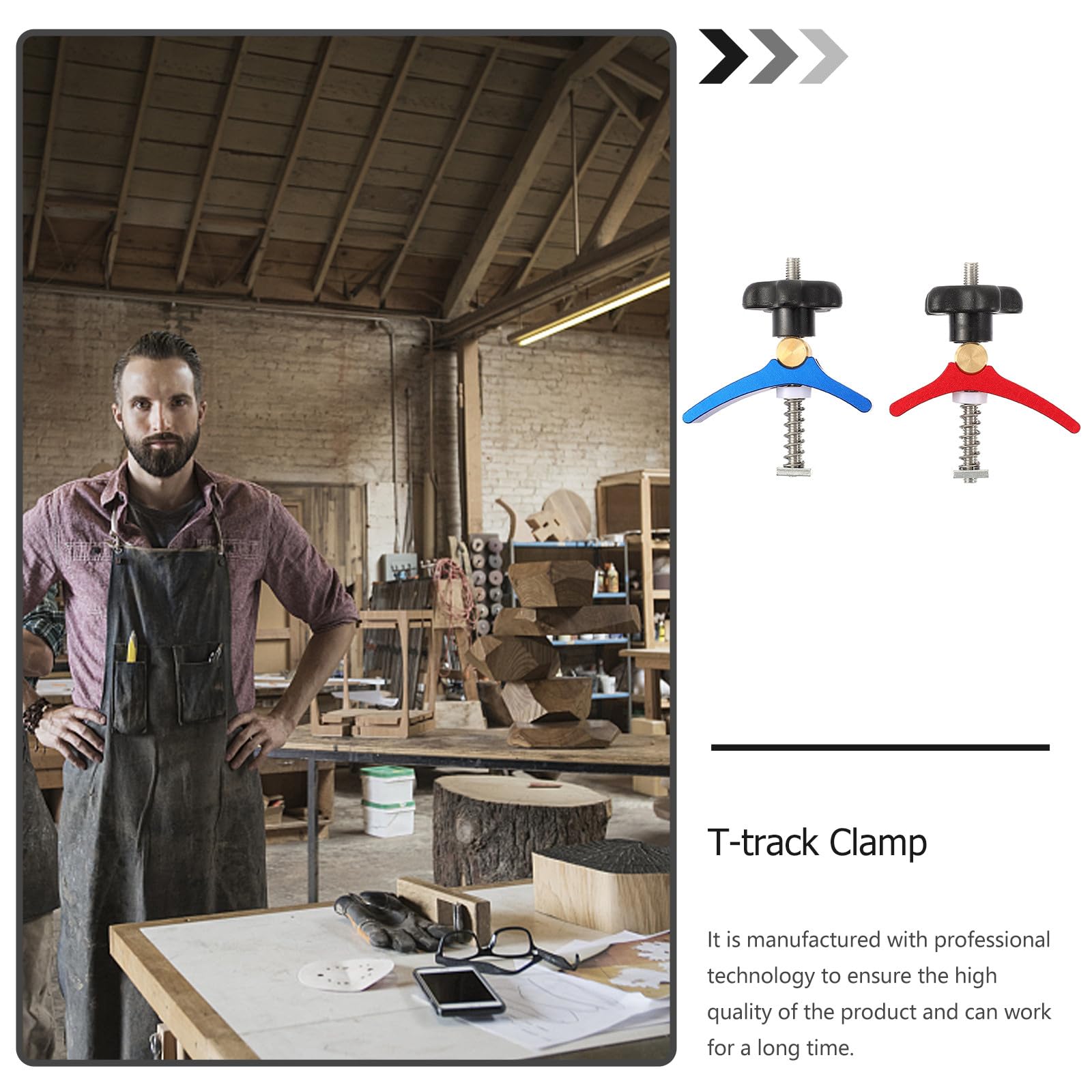 Tofficu Pinces à Rainure en T Fixation Solide et Montage Précis en Alliage D'aluminium Lot de 2 pour Travail du Bois Outil pour Menuiserie et Atelier